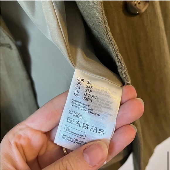 H&M | double breasted olive linen blazer - Picture 9 of 9